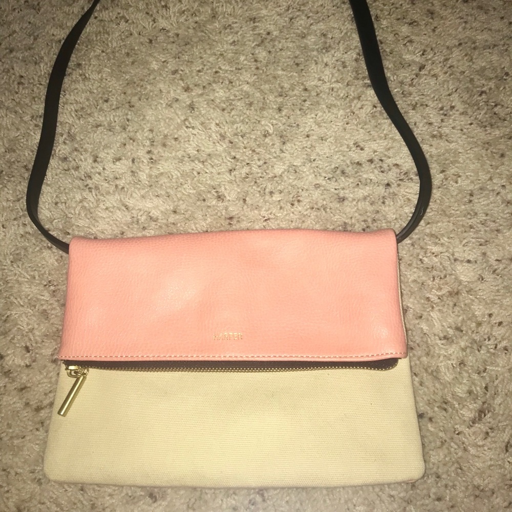 Harper leather & canvas adjustable cross body bag